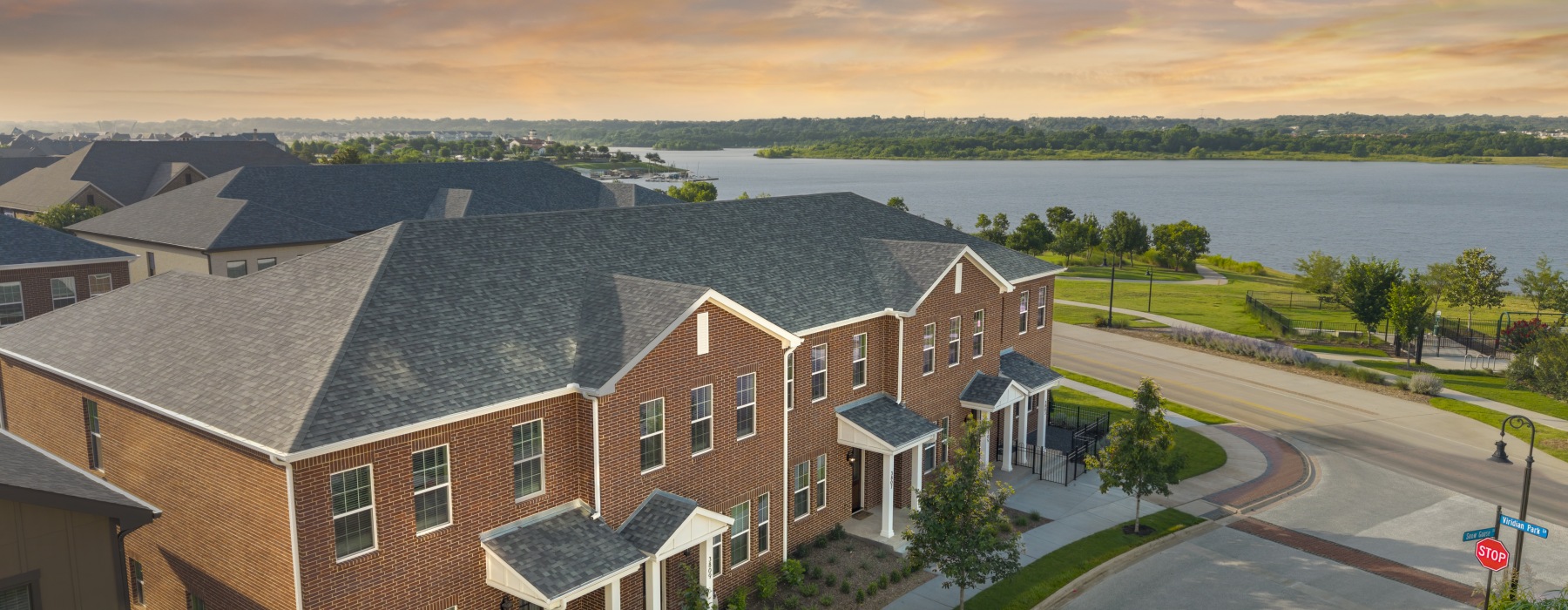 rendered exterior of townhome community 
