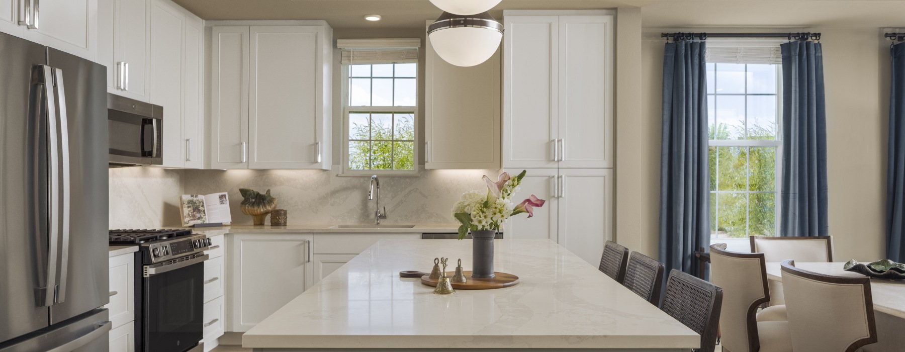 Luxurious kitchen with large island