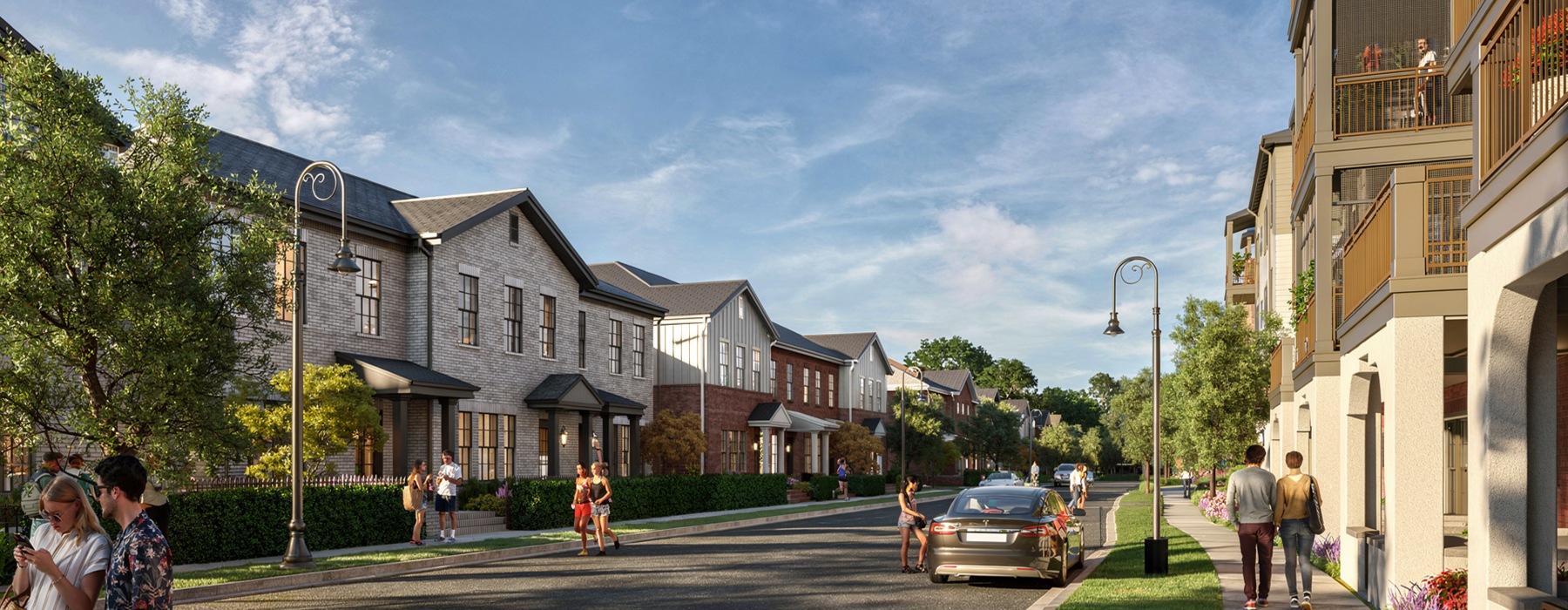 exterior rendering of townhome community