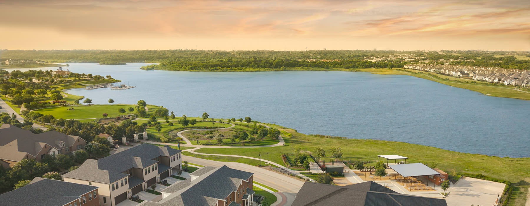 neighborhood of townhomes at The Linden