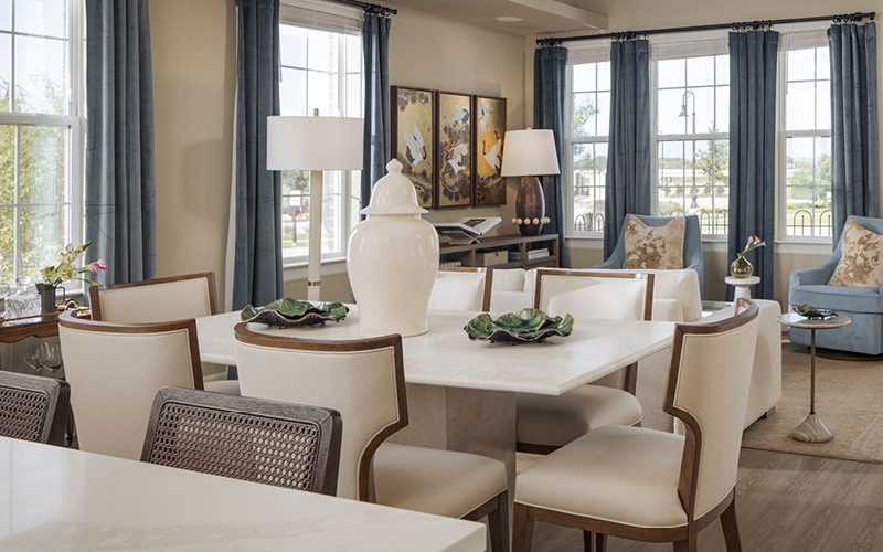dining area open to kitchen and living room