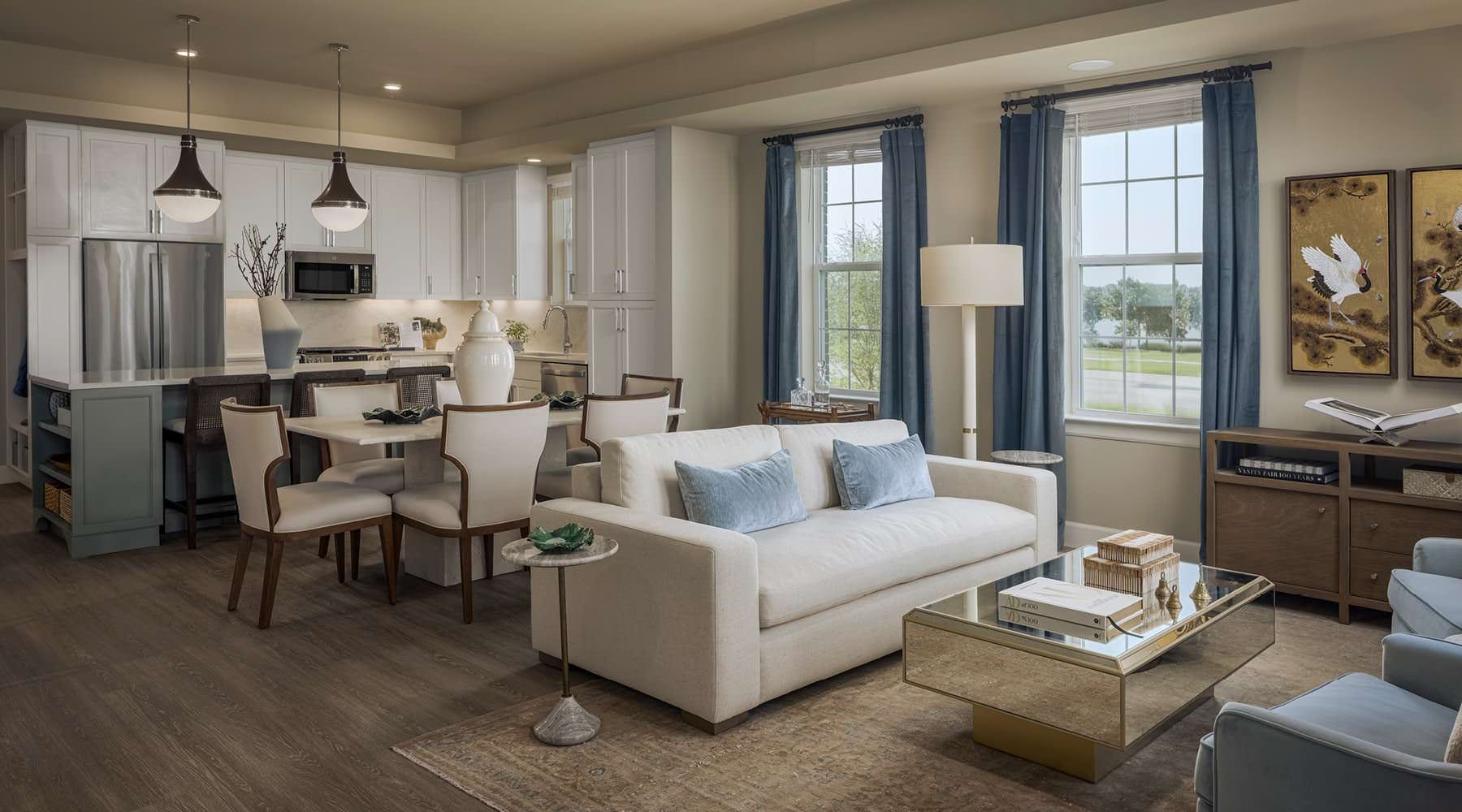open concept living interiors