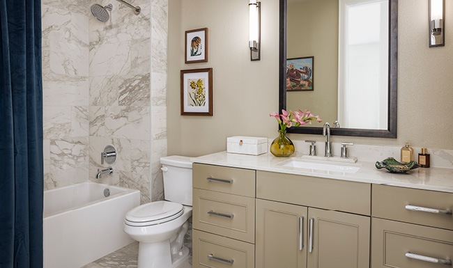 well lit bathroom